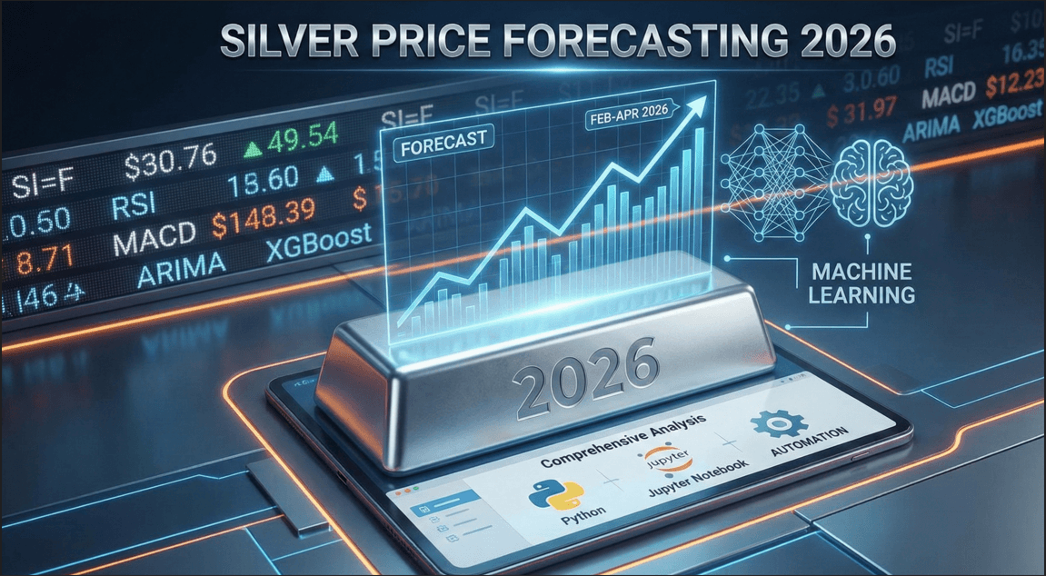 Silver Price Forecasting 2026 - Data Analysis Project built with Python, Time Series, ML Forecasting